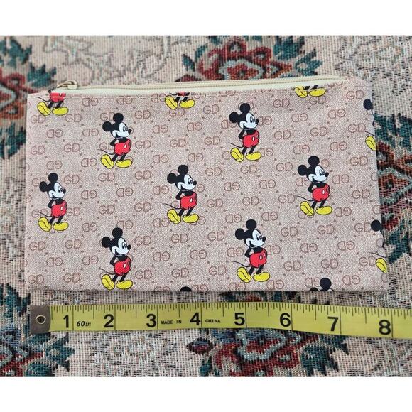 Buy 1, GET 1 Free Mickey Mouse/Beige-Designer-Inspired Monogram Wristlet - Picture 2 of 4